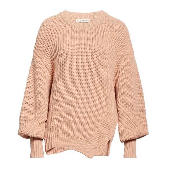 ULLA JOHNSON COSIMA WOVEN SWEATER Dusty Rose Chunky Knit Small S - Picture 9 of 14